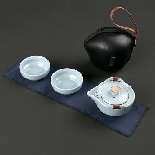 Modern Pale Green Ceramic Teaware Sets Portable Travel Tea Cup Teapot Porcelain Tea Set