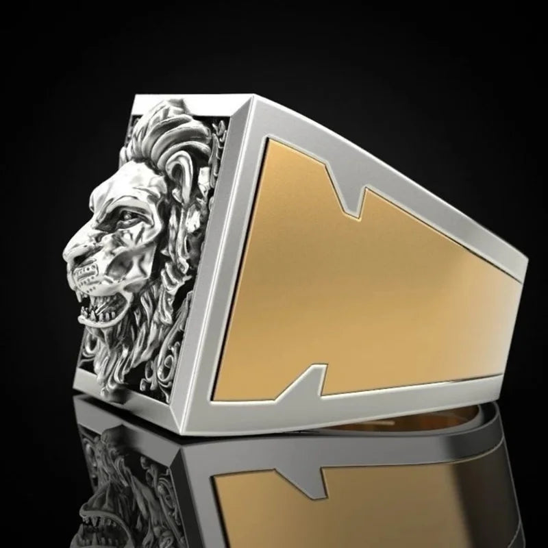 Lion Head Men's Ring Creative Storage Finger Punk Domineering Jewelry