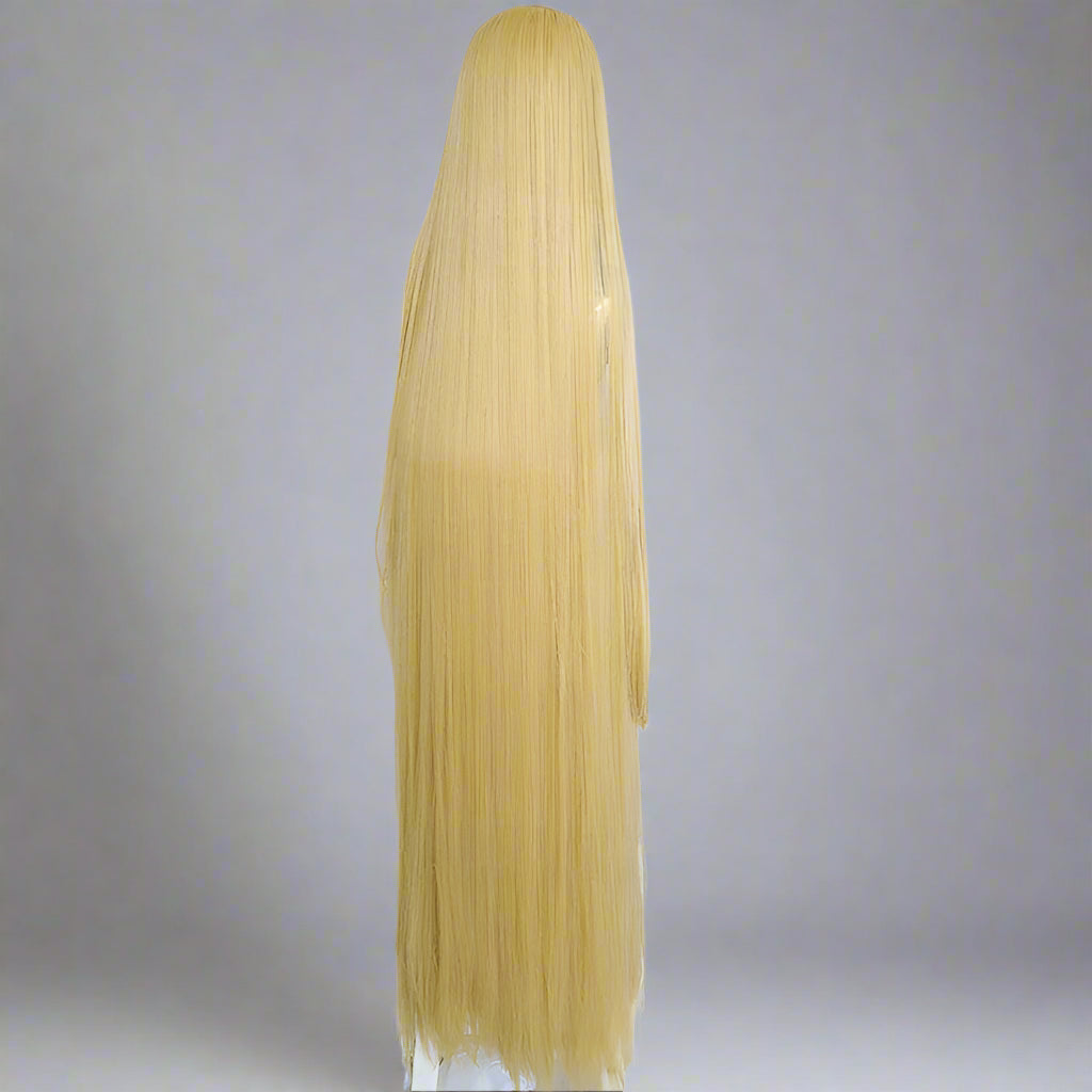 Rapunzel Cosplay Wig Tangled Princess Long Straight Golden Heat Resistant Synthetic Hair Anime Cosplay Wigs and Wig Cap
