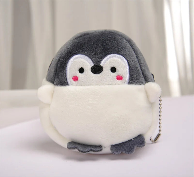 Soft Penguin Chick Pig Animal Plush Coin Mini Wallet Girls Gifts