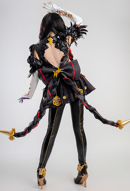 Bayonetta Cereza Cosplay Costume Backless Dress with Leggings and Gloves