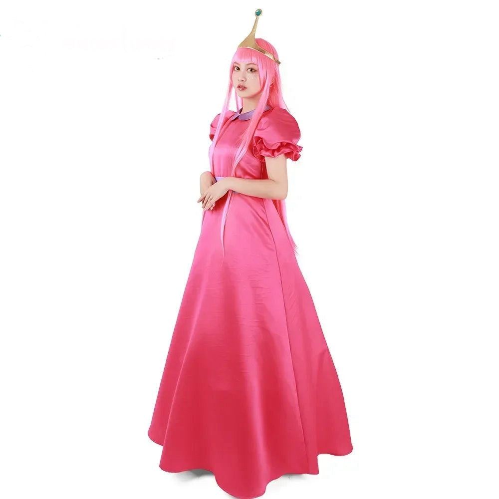 Adventure Princess Bubblegum Cosplay Costume with Crown