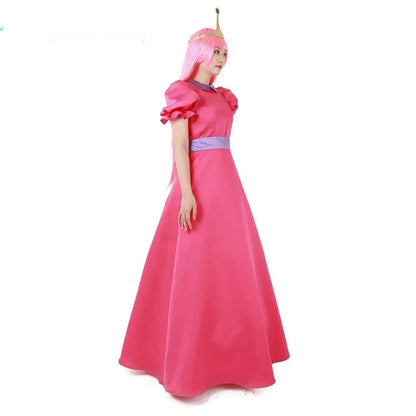 Adventure Princess Bubblegum Cosplay Costume with Crown