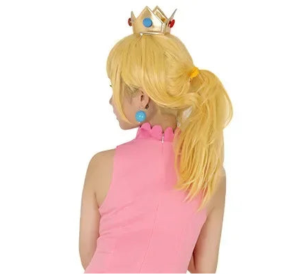 Peach Dress Cosplay Princess Costume with Crown