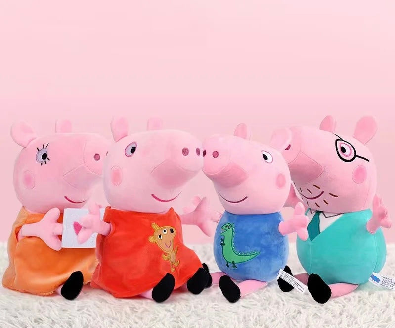 Peppa Pig George Dad Mom Cartoon Plush Stuffed Doll Gift Toy