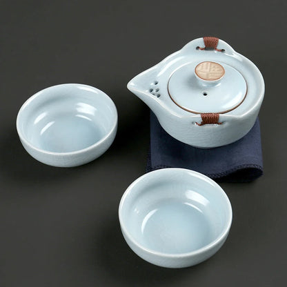 Modern Pale Green Ceramic Teaware Sets Portable Travel Tea Cup Teapot Porcelain Tea Set