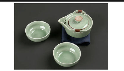 Modern Pale Green Ceramic Teaware Sets Portable Travel Tea Cup Teapot Porcelain Tea Set