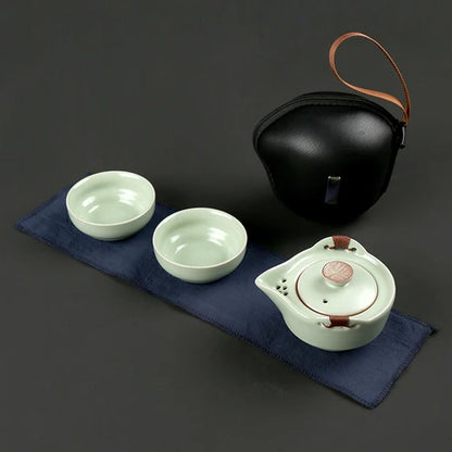 Modern Pale Green Ceramic Teaware Sets Portable Travel Tea Cup Teapot Porcelain Tea Set
