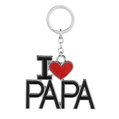 I Love Dad MOM PAPA Keychain Mother Father 's Day Jewelry Valentine' s Gift