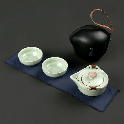 Modern Pale Green Ceramic Teaware Sets Portable Travel Tea Cup Teapot Porcelain Tea Set