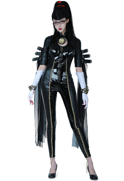 Bayonetta Cosplay Bodysuit Costume with Gloves Headband