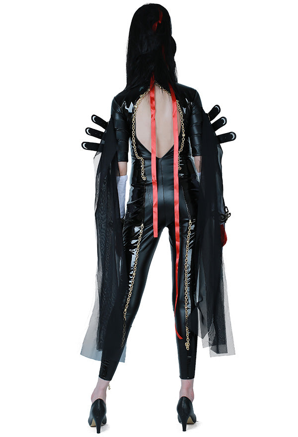 Bayonetta Cosplay Bodysuit Costume with Gloves Headband