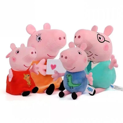 Peppa Pig George Dad Mom Cartoon Plush Stuffed Doll Gift Toy