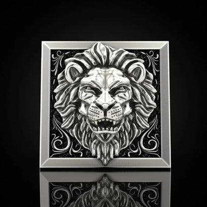 Lion Head Men's Ring Creative Storage Finger Punk Domineering Jewelry