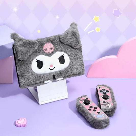 Kawaii Nintendo Switch Protective Case Oled Split Type Plush Soft Shell Kuromi Cartoon Cute Anti-Fall Case