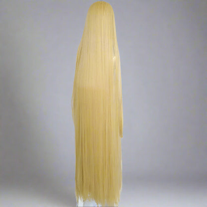 Rapunzel Cosplay Wig Tangled Princess Long Straight Golden Heat Resistant Synthetic Hair Anime Cosplay Wigs and Wig Cap