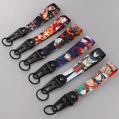 Keychain Lanyards Tag Holder Wrist Strap Anime Key Holder Backpack Key Ring Accessories